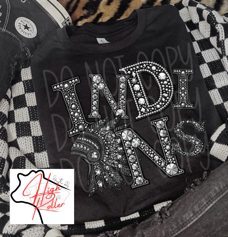 Bling INDIANS Headdress Shirt