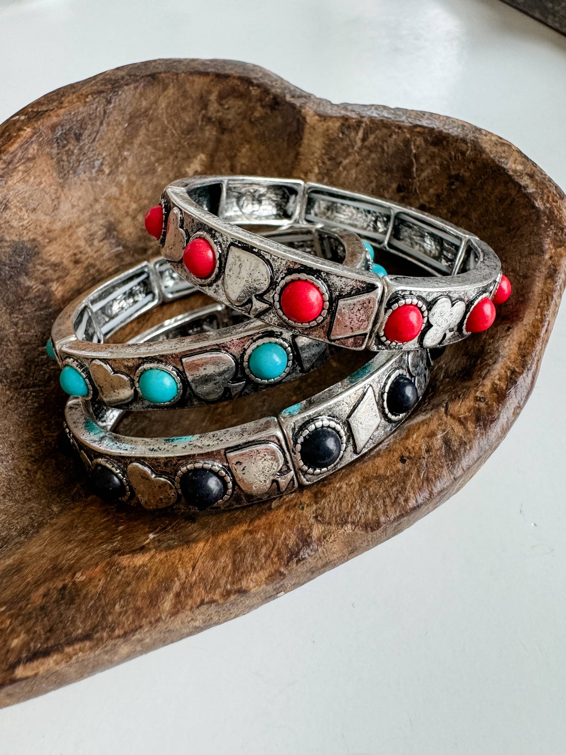 Western Card Theme Stretch Bracelet