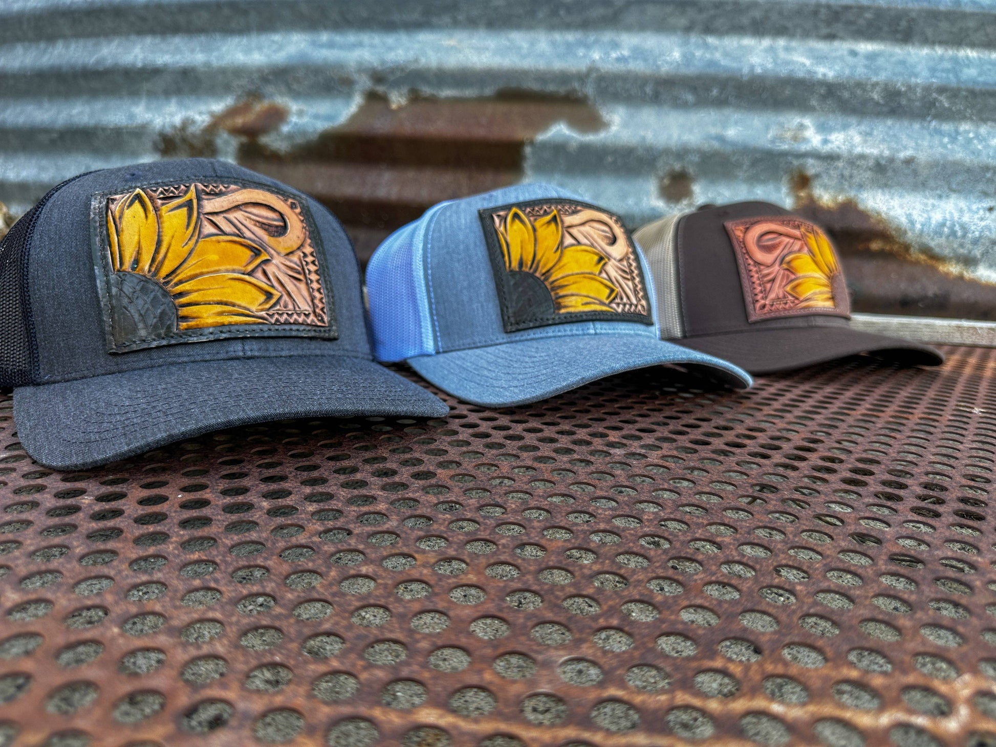 Sunflower Southwest Leather Patch Cap Cowgirl Rodeo Western Cowboy