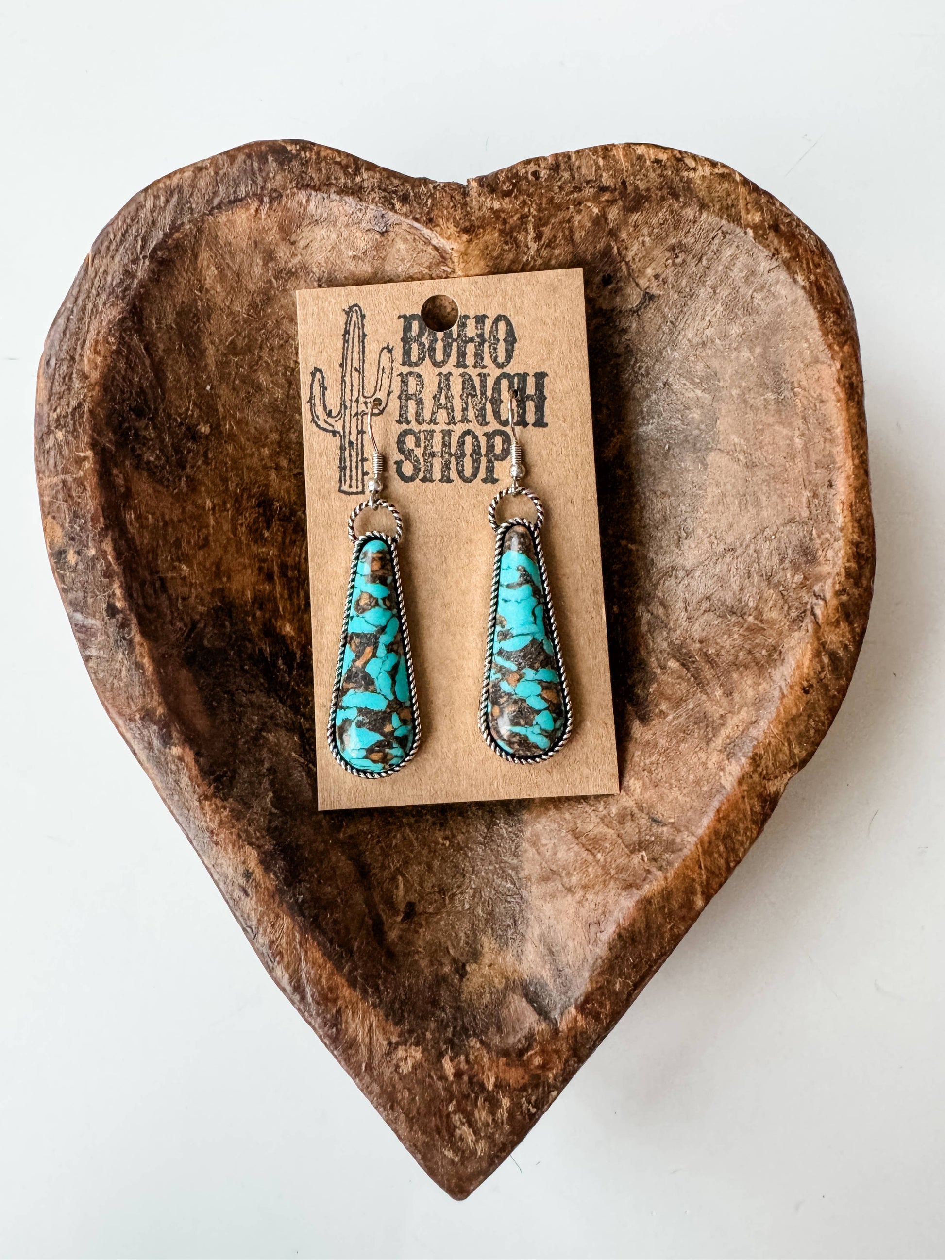 Western Drop Stone Earrings