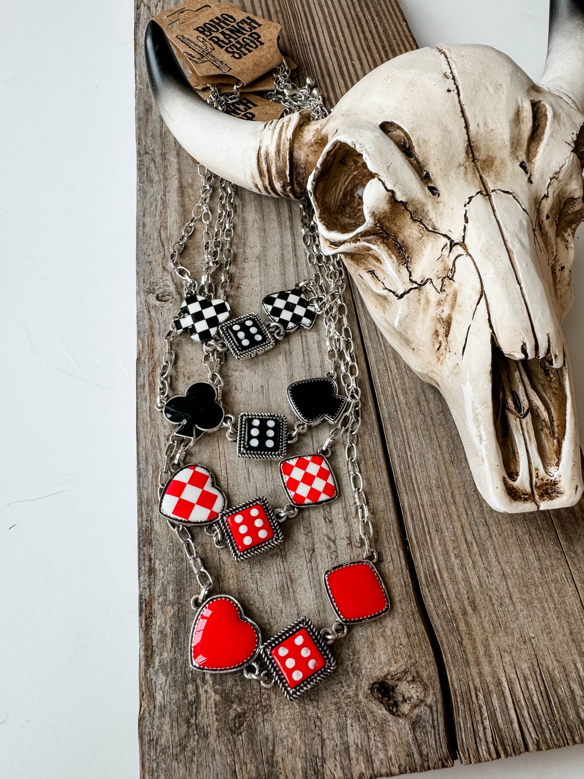 Western Card Theme Dice Necklace