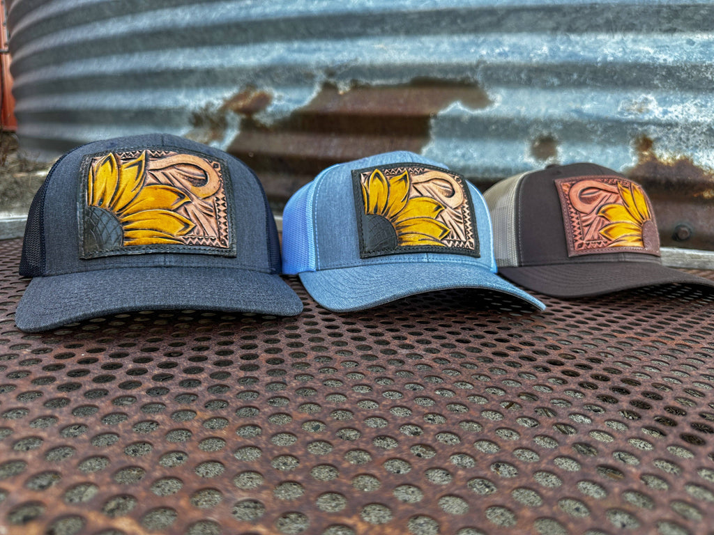 Sunflower Southwest Leather Patch Cap Cowgirl Rodeo Western Cowboy