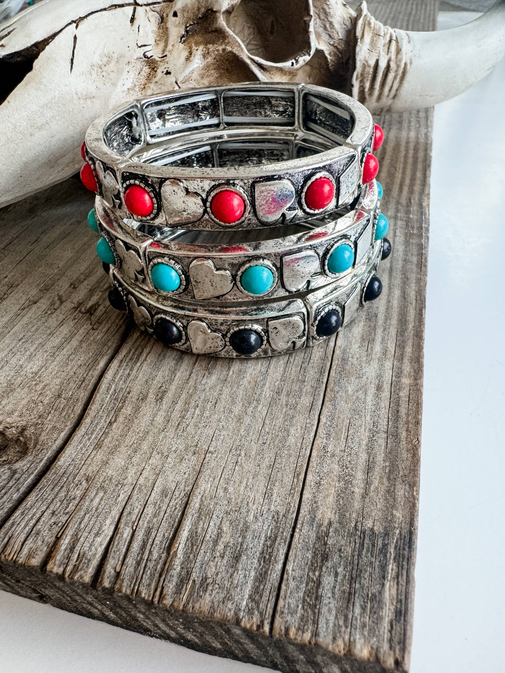 Western Card Theme Stretch Bracelet
