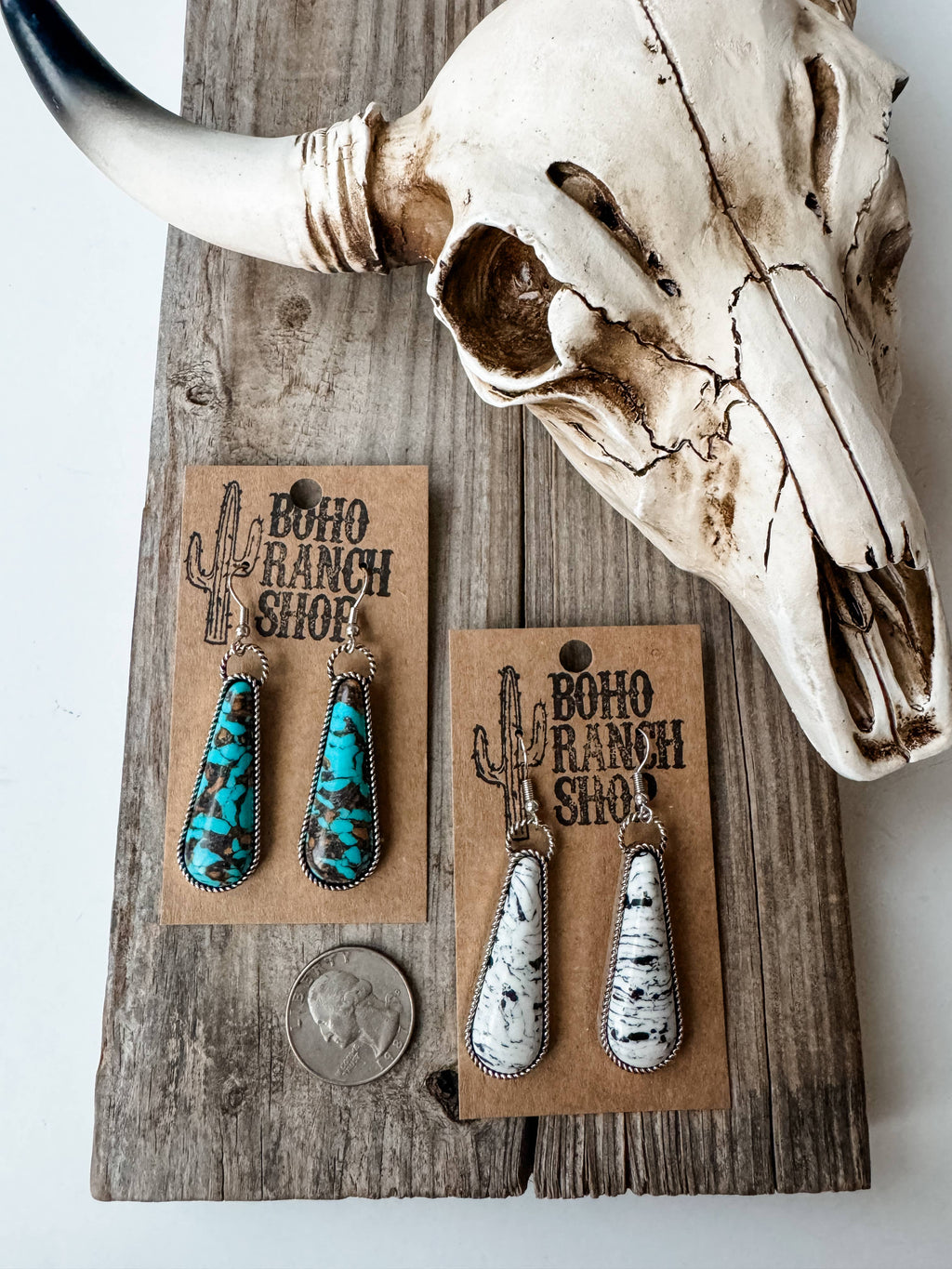 Western Drop Stone Earrings
