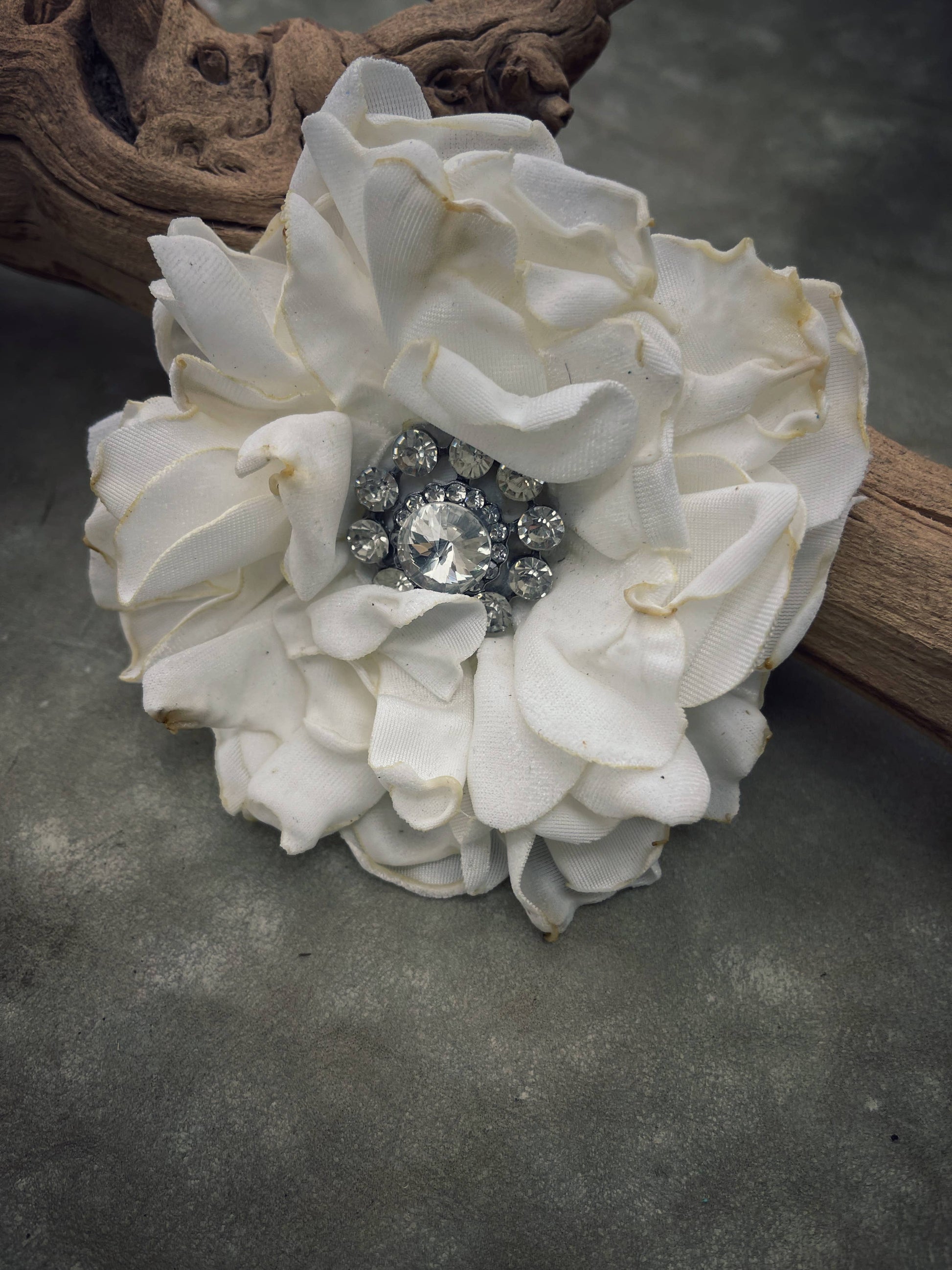 Hand Cut and Dyed Off White Velvet Pin
