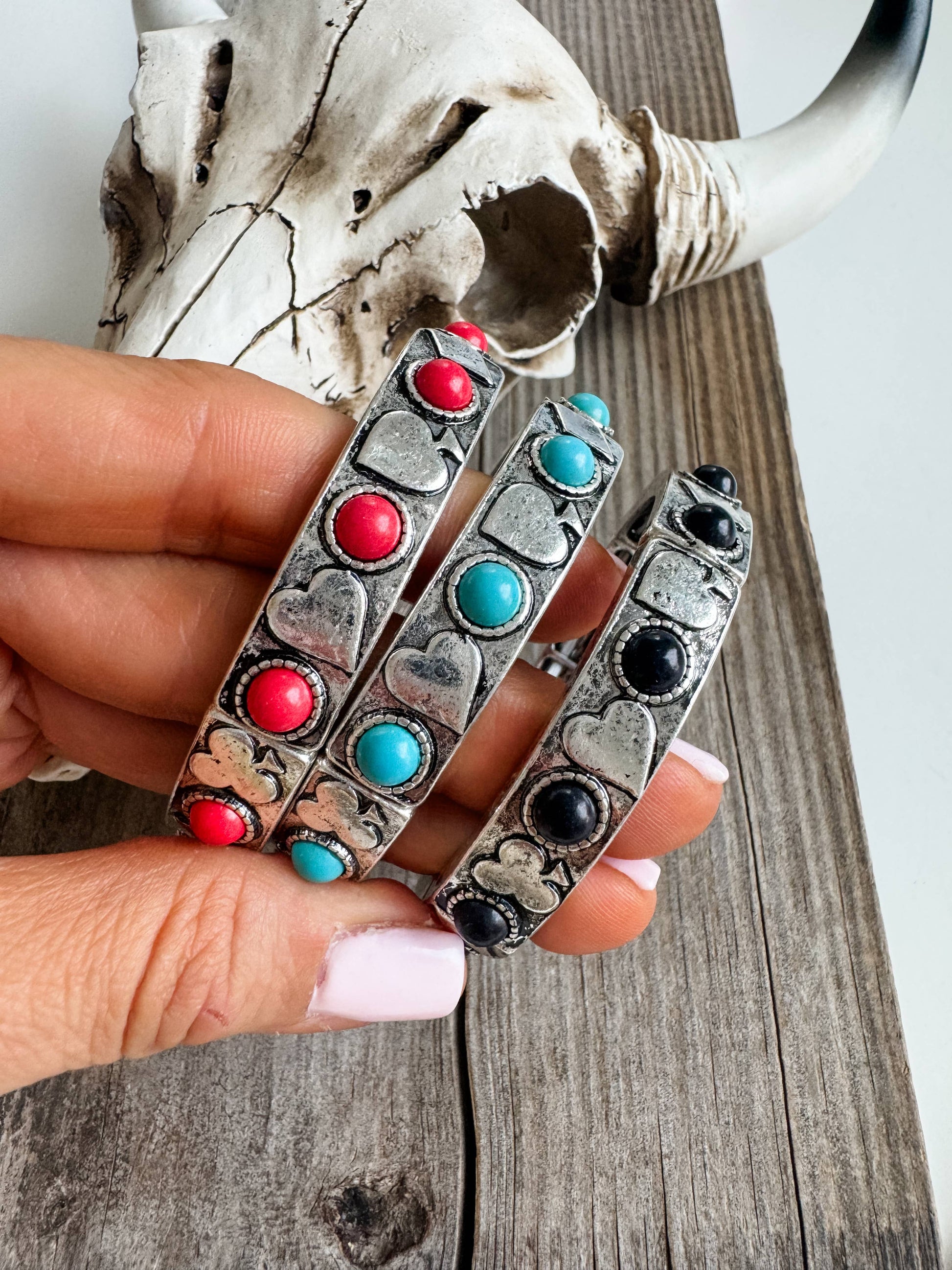 Western Card Theme Stretch Bracelet