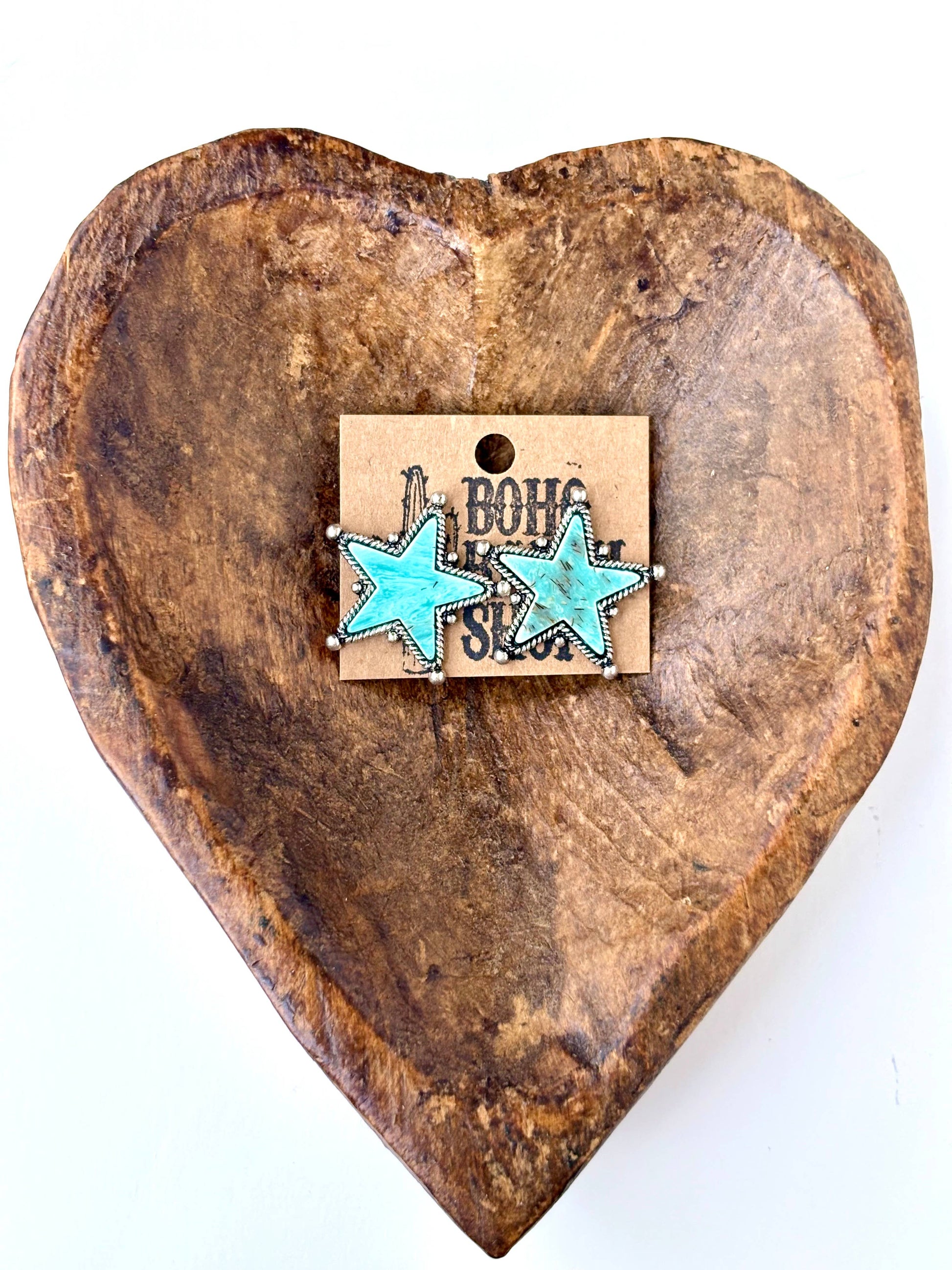 Western Mable Stone Star Stud Earrings