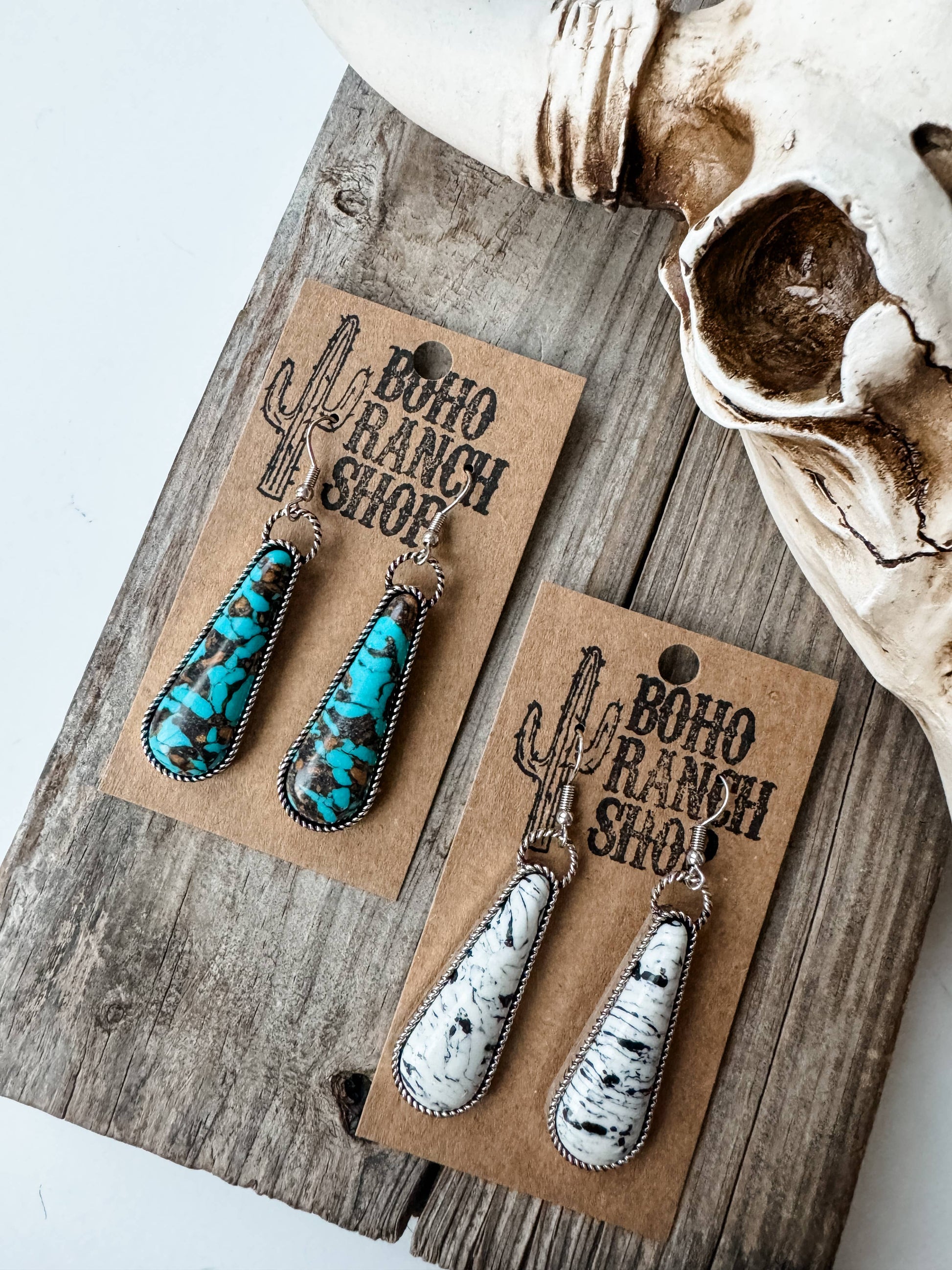 Western Drop Stone Earrings