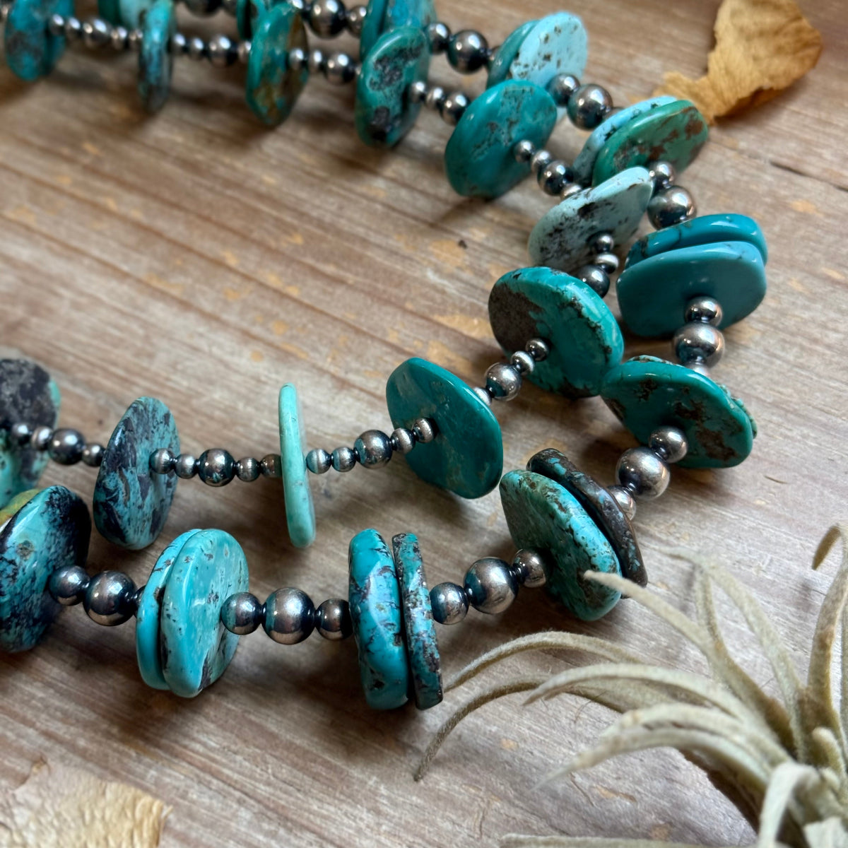 One Time Pieces – Two-Necklace Graduated Blue-Green Turquoise Showstopper Stack