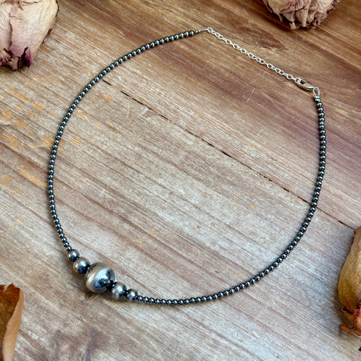 15-Inch 14mm Middle Sterling Silver Pearl Necklace