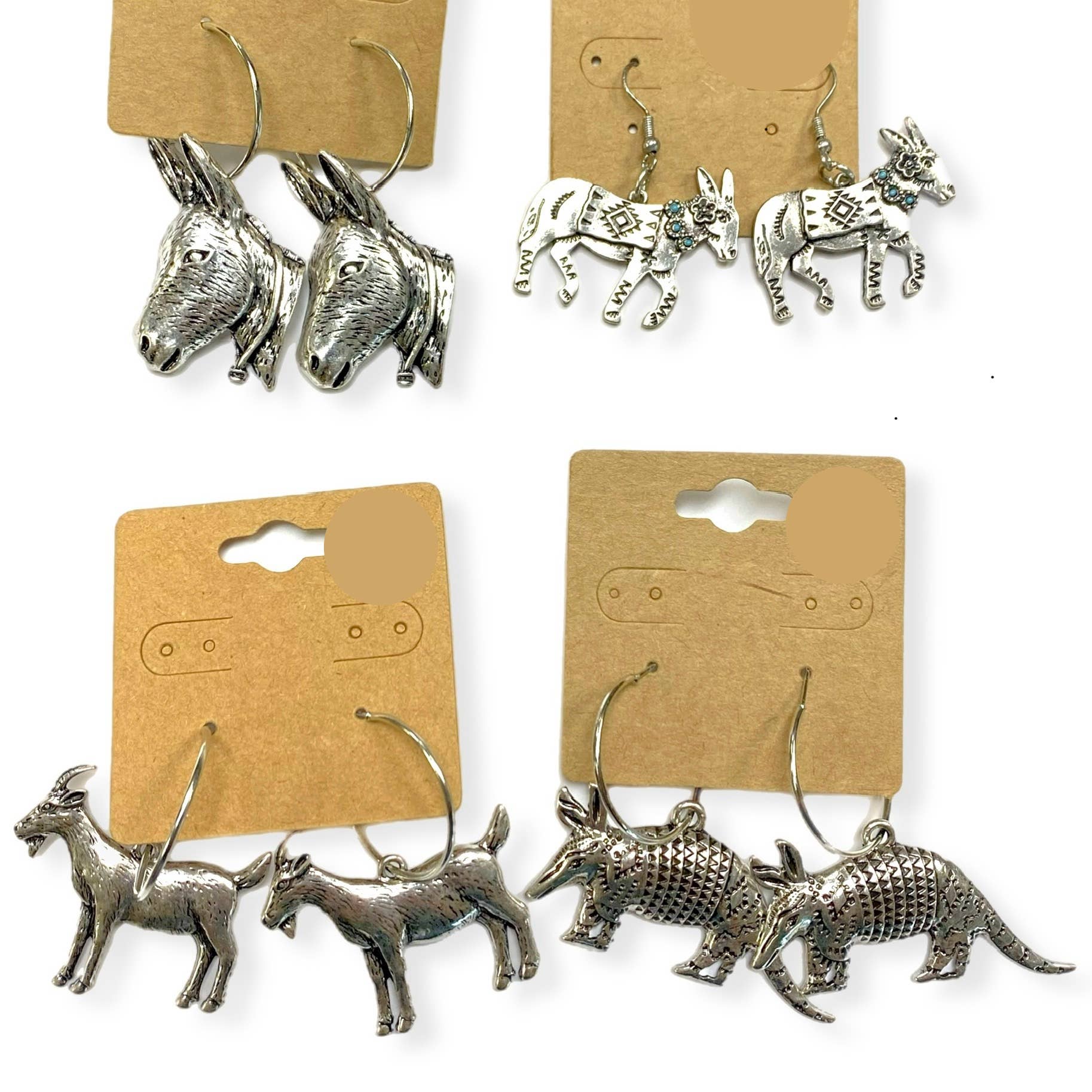 Silver Metal Earrings- Hoop Earrings with Silver Metal Charm