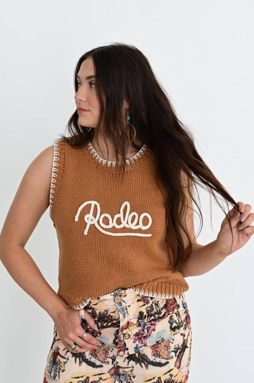 TH4215 BROWN RODEO PULLOVER SWEATER