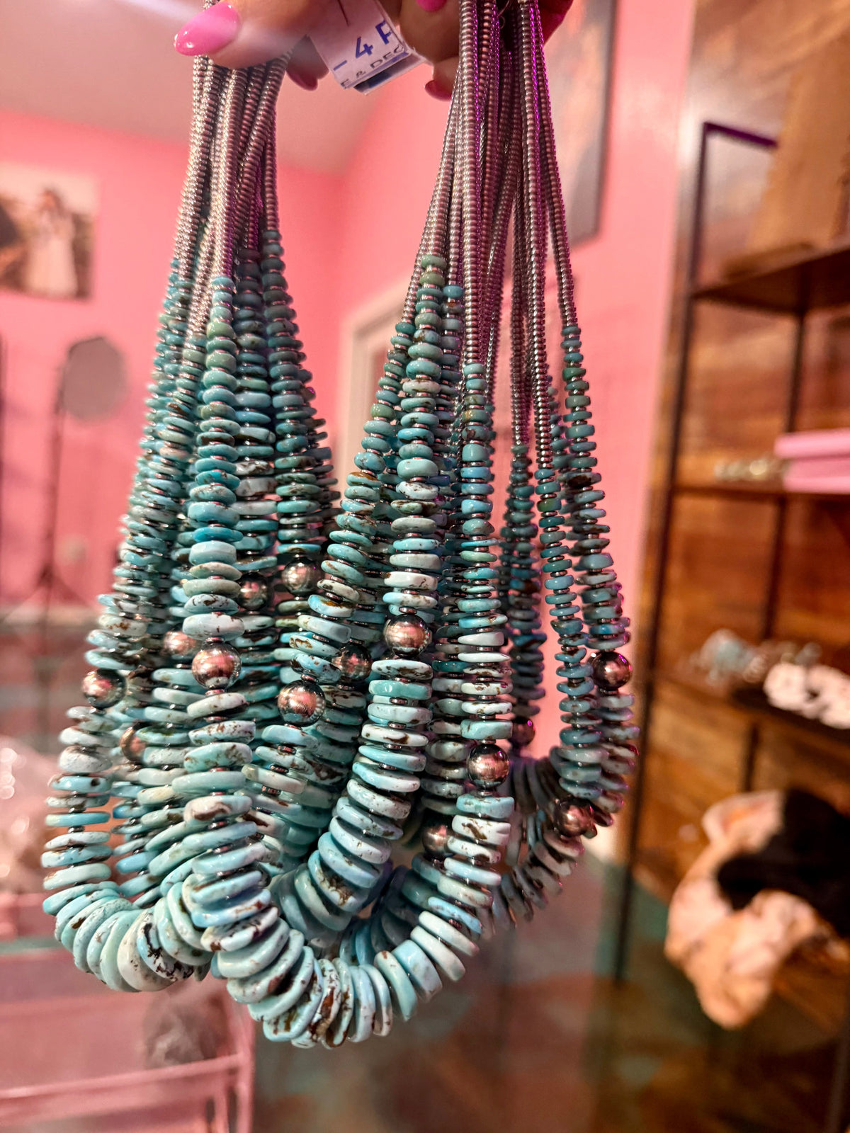 22-Inch Graduated Icy Blue Turquoise Necklace