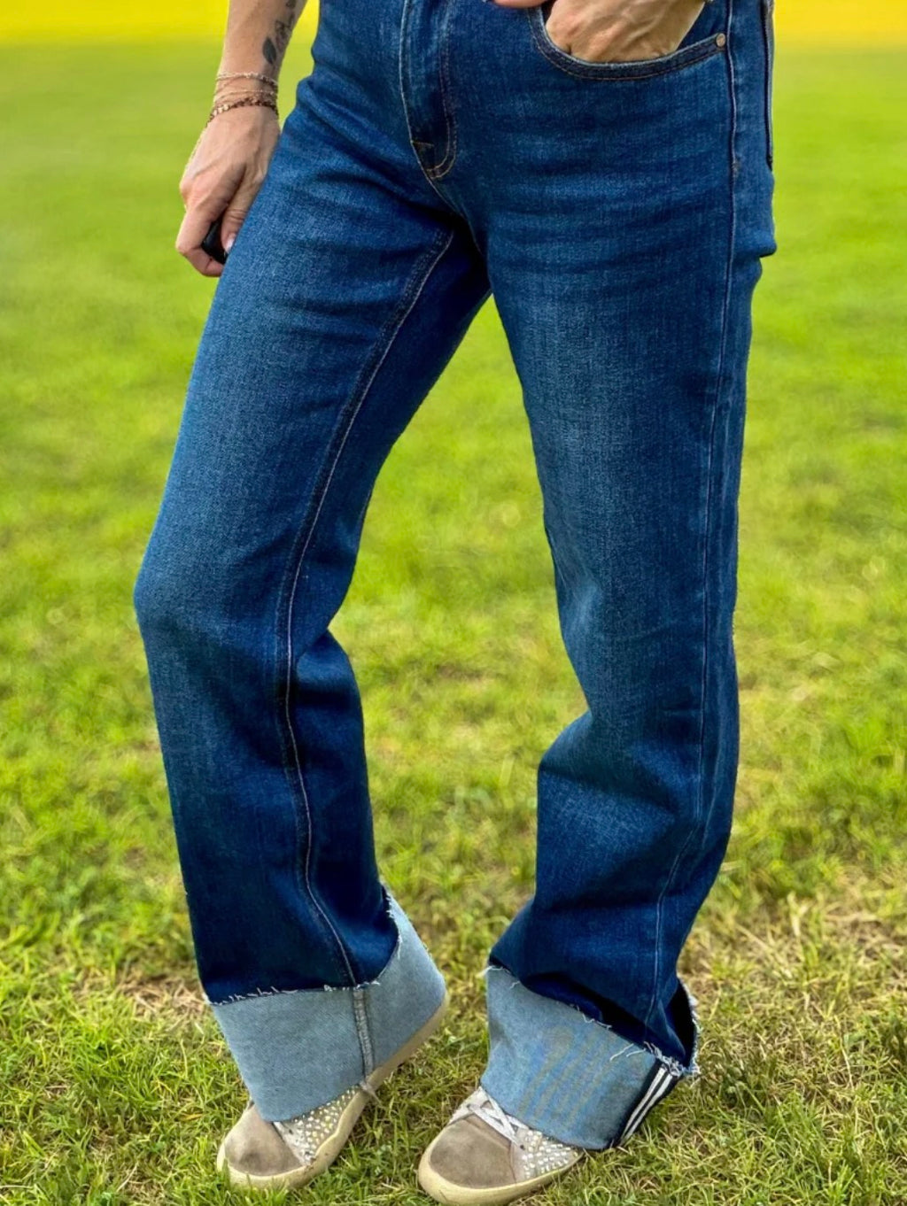 SK Cuffed Straight Leg Jeans