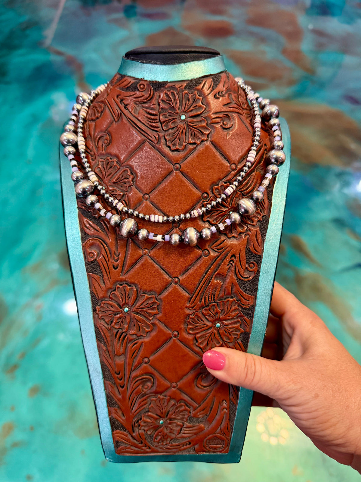 One Time Pieces – Wampum & Purple-Brown Shell Two-Necklace Stack
