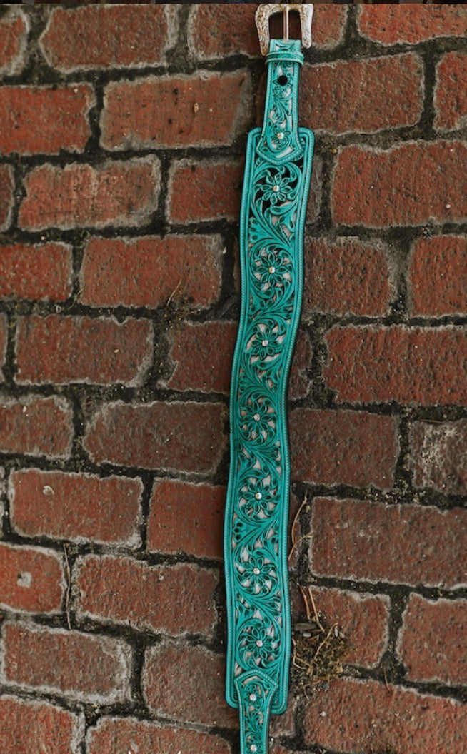 Turquoise Tooled Belt