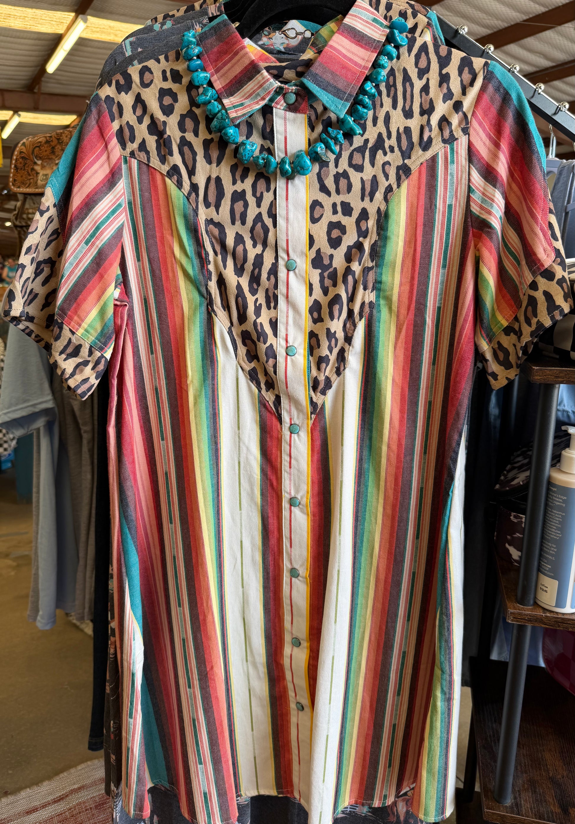 Serape & Cheetah Yoke Dress