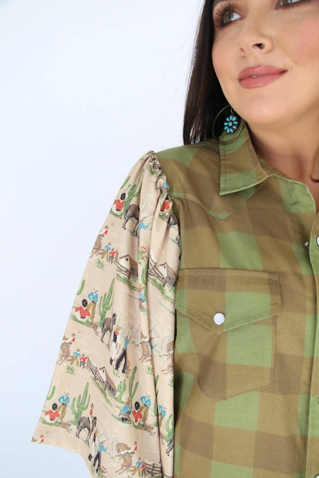 MIXED GREEN GINGHAM TH102