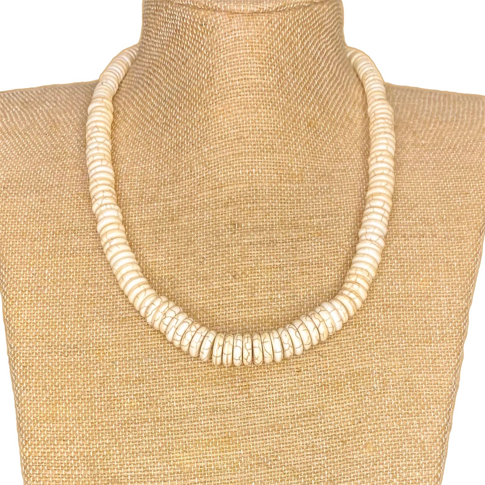 Graduated Rondelle Turquoise Howlite Necklace