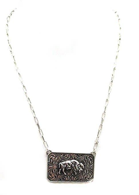 Western Buffalo Plate Necklace