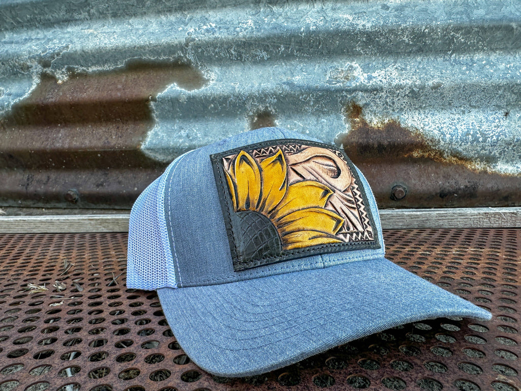 Sunflower Southwest Leather Patch Cap Cowgirl Rodeo Western Cowboy