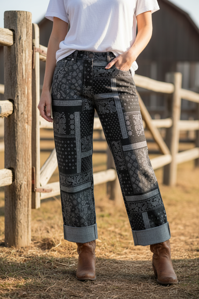 PAISLEY CUFF JEAN TH201