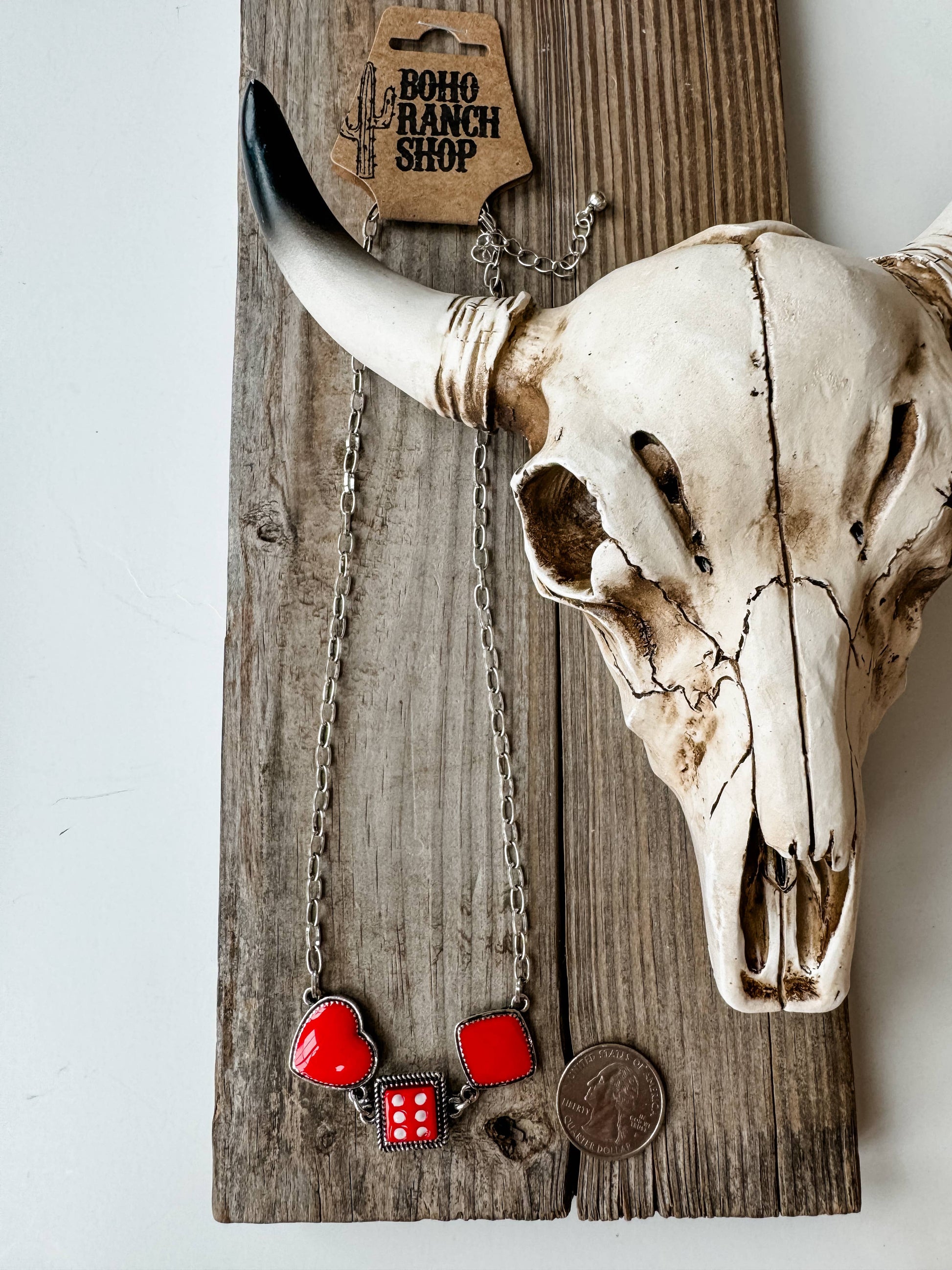 Western Card Theme Dice Necklace