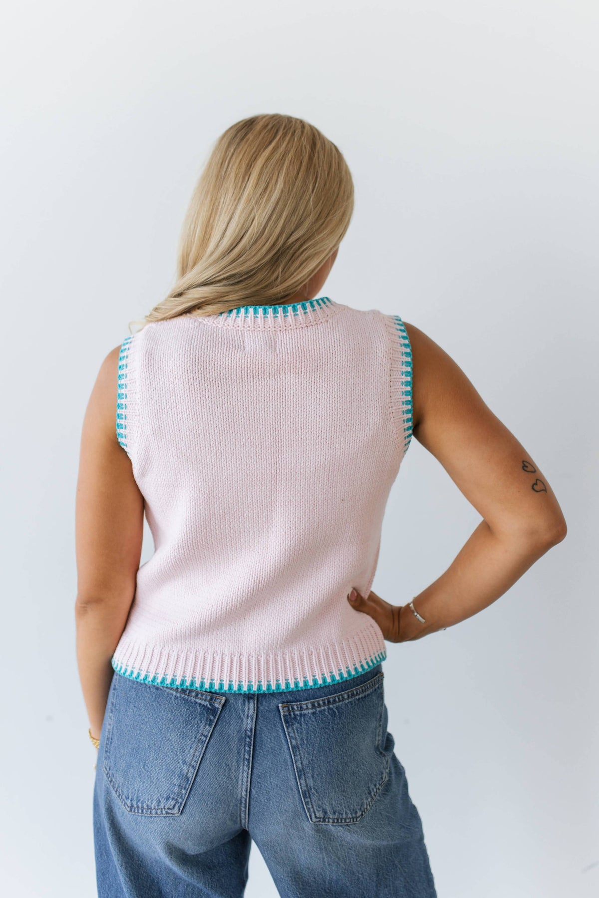 PINK HORSESHOE SWEATER VEST TH4215